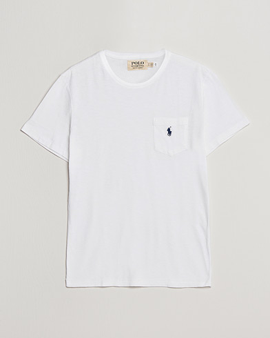 Herr | Vita t-shirts | Polo Ralph Lauren | Washed Crew Neck Pocket Tee White