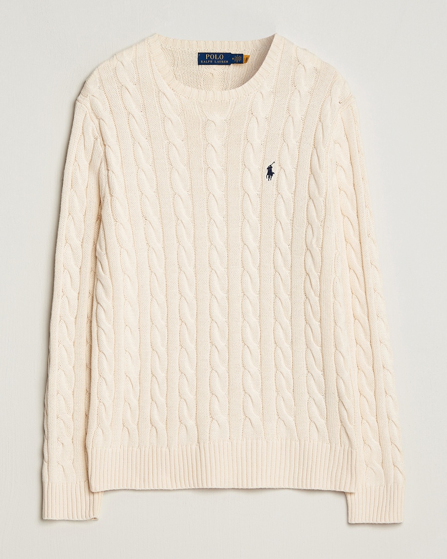Polo Ralph Lauren Cotton Cable Pullover Andover Cream – Vit