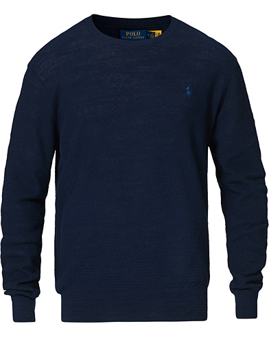 Herr | Stickade tröjor | Polo Ralph Lauren | Cotton/Linen Knitted Sweater Bright Navy