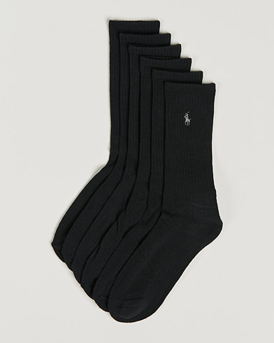 Herr | Vanliga strumpor | Polo Ralph Lauren | 6-Pack Cotton Crew Socks Black