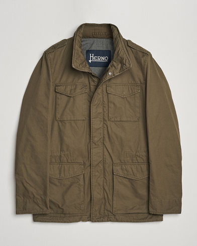 Herr | Höstjackor | Herno | Cotton Field Jacket Army Green