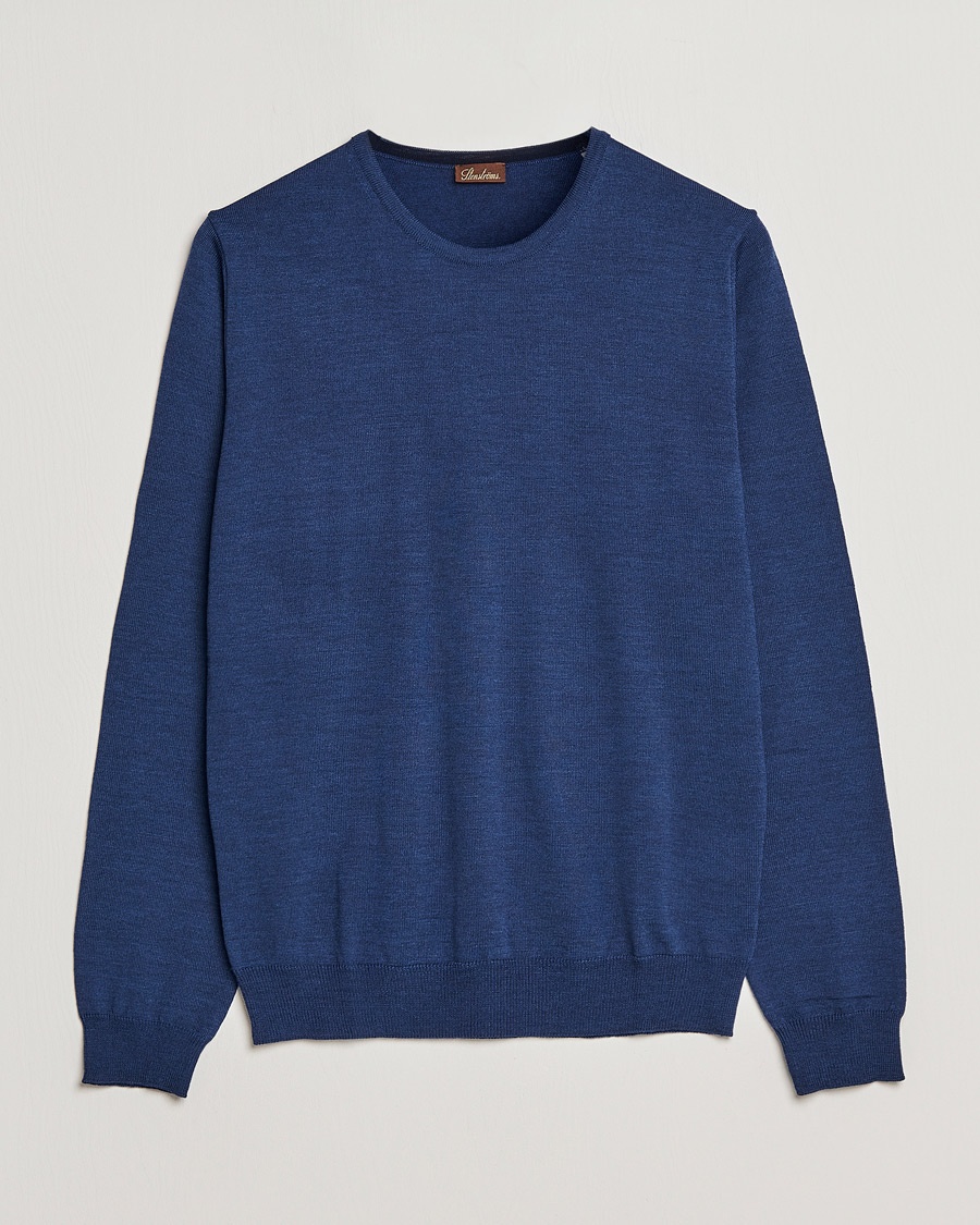 Herr | Personal Classics | Stenströms | Merino Crew Neck Blue