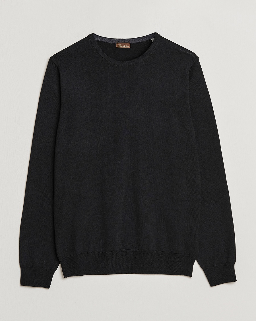 Herr | | Stenströms | Merino Crew Neck Black