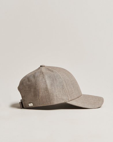 Herr | New Nordics | Varsity Headwear | Linen Baseball Cap Argent Khaki