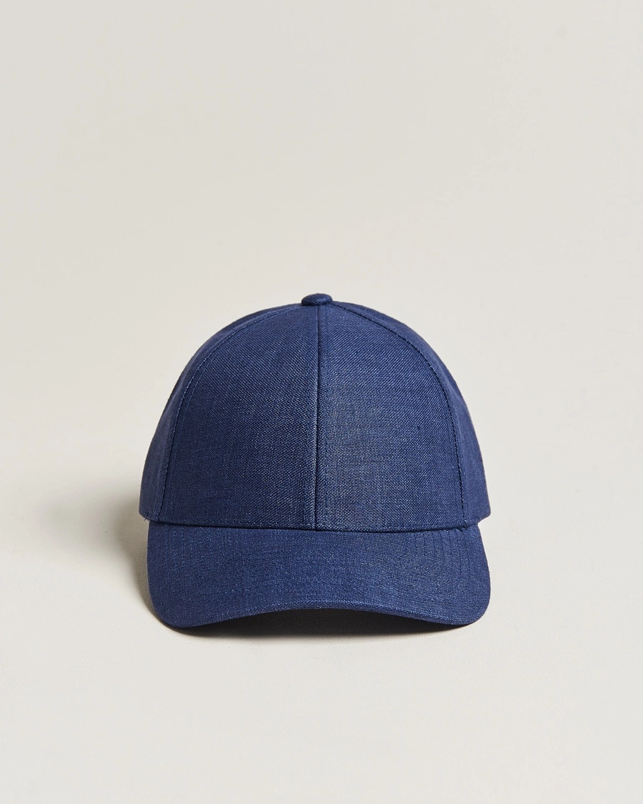 Herr | | Varsity Headwear | Linen Baseball Cap Oxford Blue