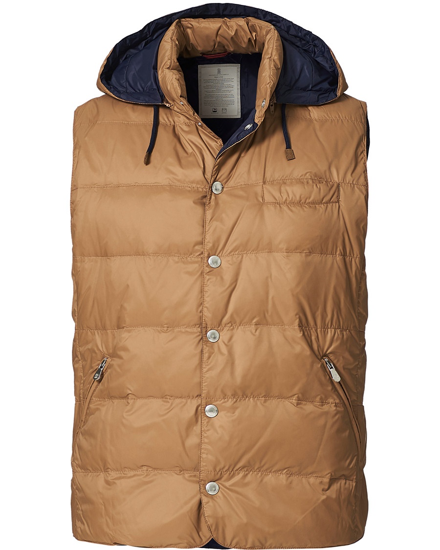  Hooded Down Vest Beige