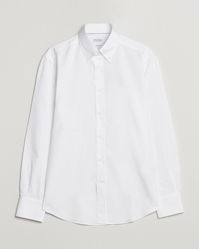 Herr | Brunello Cucinelli | Brunello Cucinelli | Slim Fit Twill Button Down Shirt White