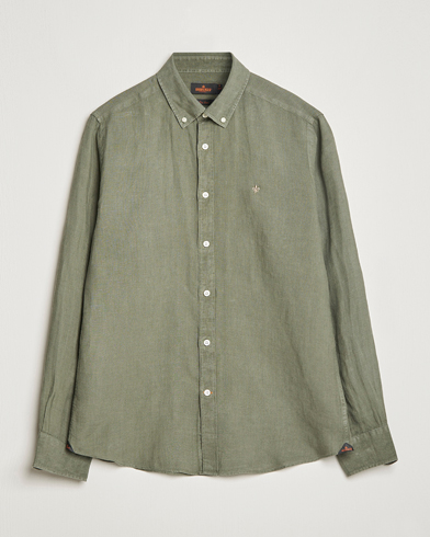 Herr | Linneskjortor | Morris | Douglas Linen Button Down Shirt Olive