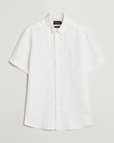 Herr | Linneskjortor | Morris | Douglas Linen Short Sleeve Shirt White