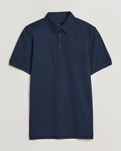 Herr | Kortärmade pikéer | Stenströms | Cotton Polo Shirt Navy