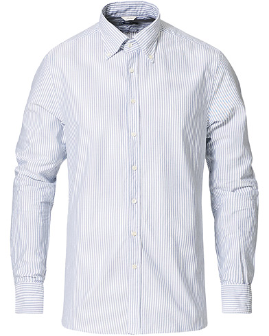 Casual |  Slimline Striped Oxford Shirt Light Blue