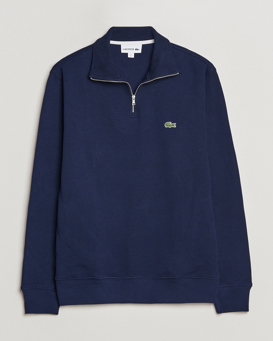 Lacoste Rib Interlock Half Zip Navy – Blå