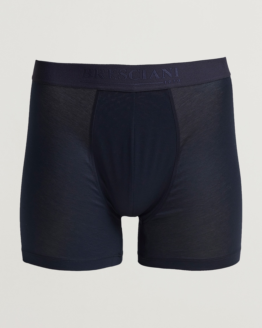 Herr | Trunks | Bresciani | Cotton Boxer Trunk Navy