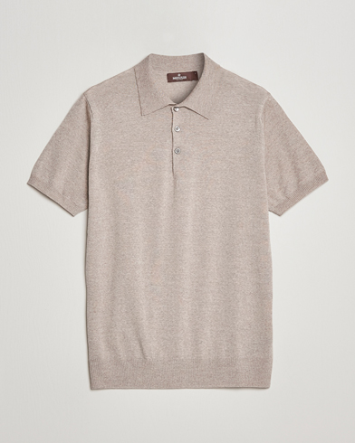 Herr |  | Morris Heritage | Short Sleeve Knitted Polo Shirt Khaki