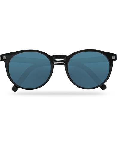 Herr | Runda solglasögon | Ermenegildo Zegna | EZ0172 Sunglasses Shiny Black/Blue