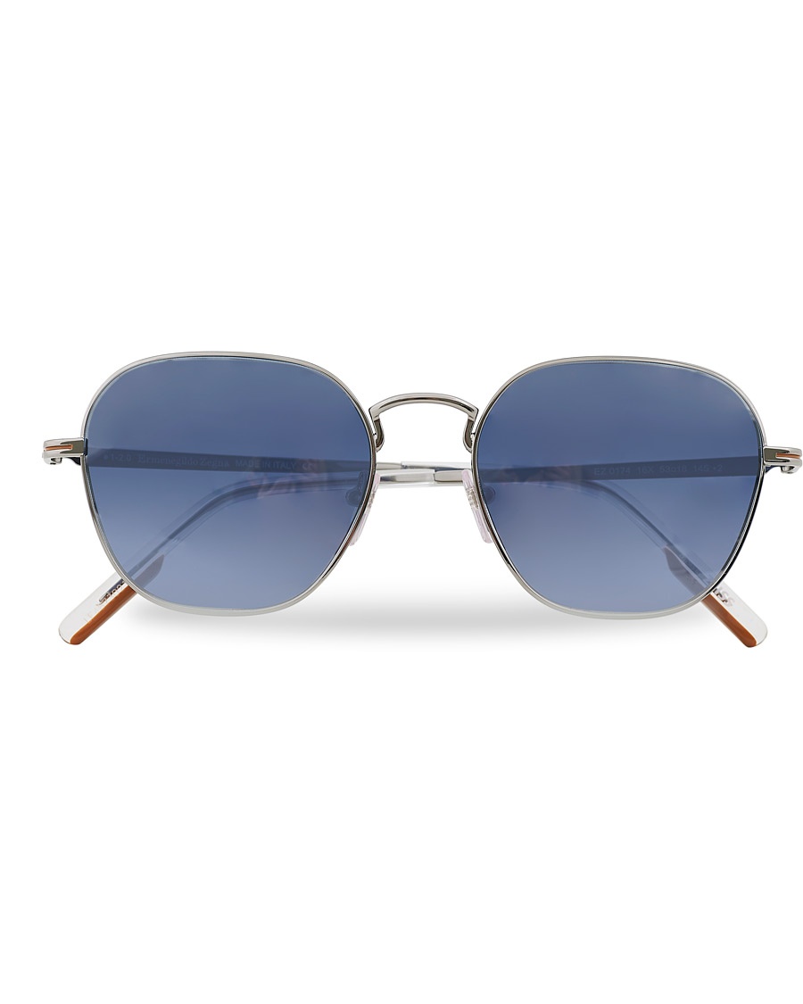 Herr | | Ermenegildo Zegna | EZ0174 Sunglasses Shiny Palladium/Blue Mirror