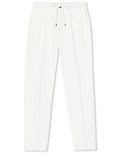 Briglia 1949 Drawstring Easy Fit Cotton/Tencel Trousers Off White