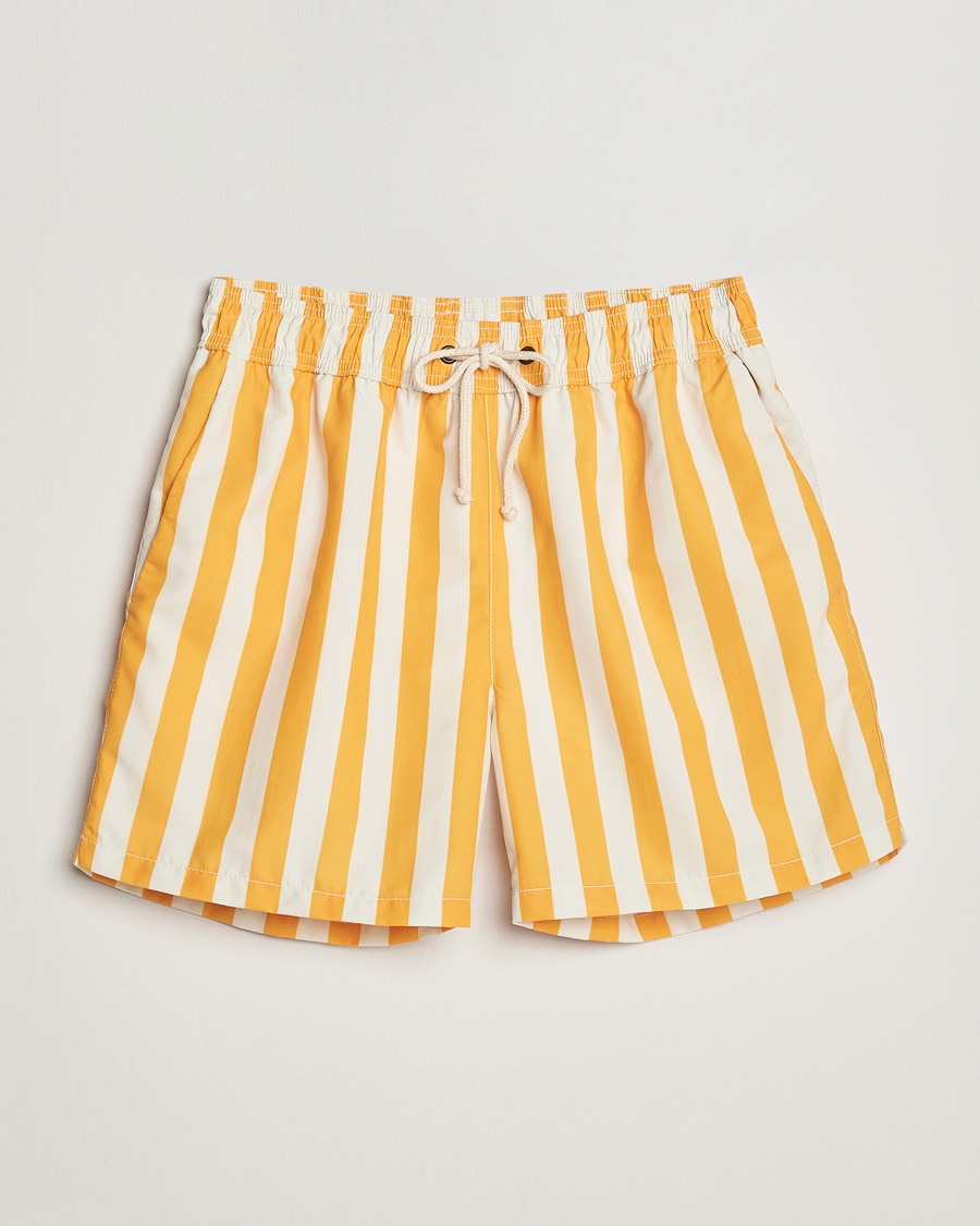 Herr | Badbyxor | Ripa Ripa | Paraggi Striped Swimshorts Yellow/White
