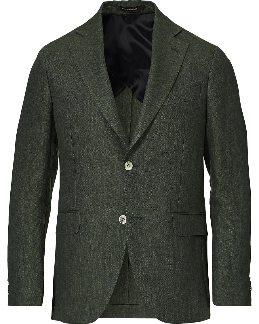 Oscar Jacobson Egel Linen Blazer Green