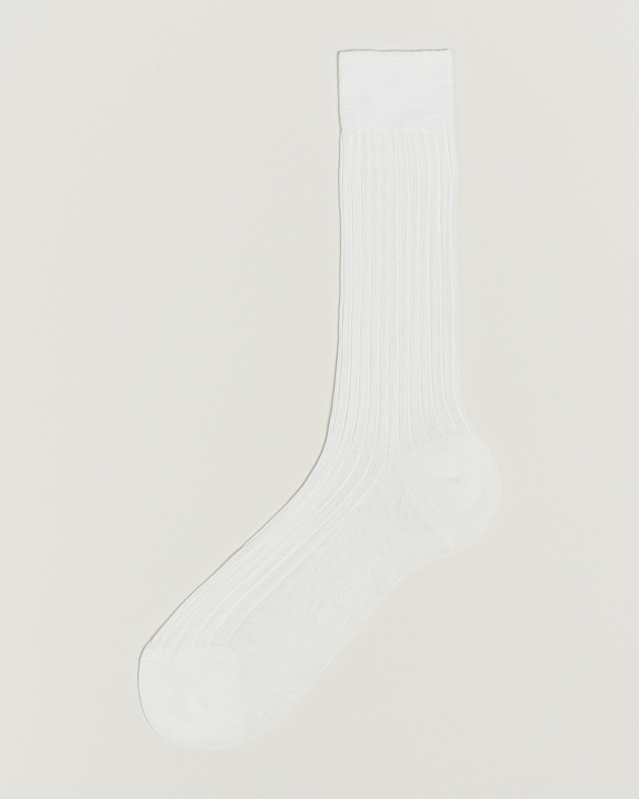 Bresciani Cotton Ribbed Short Socks White – Vit