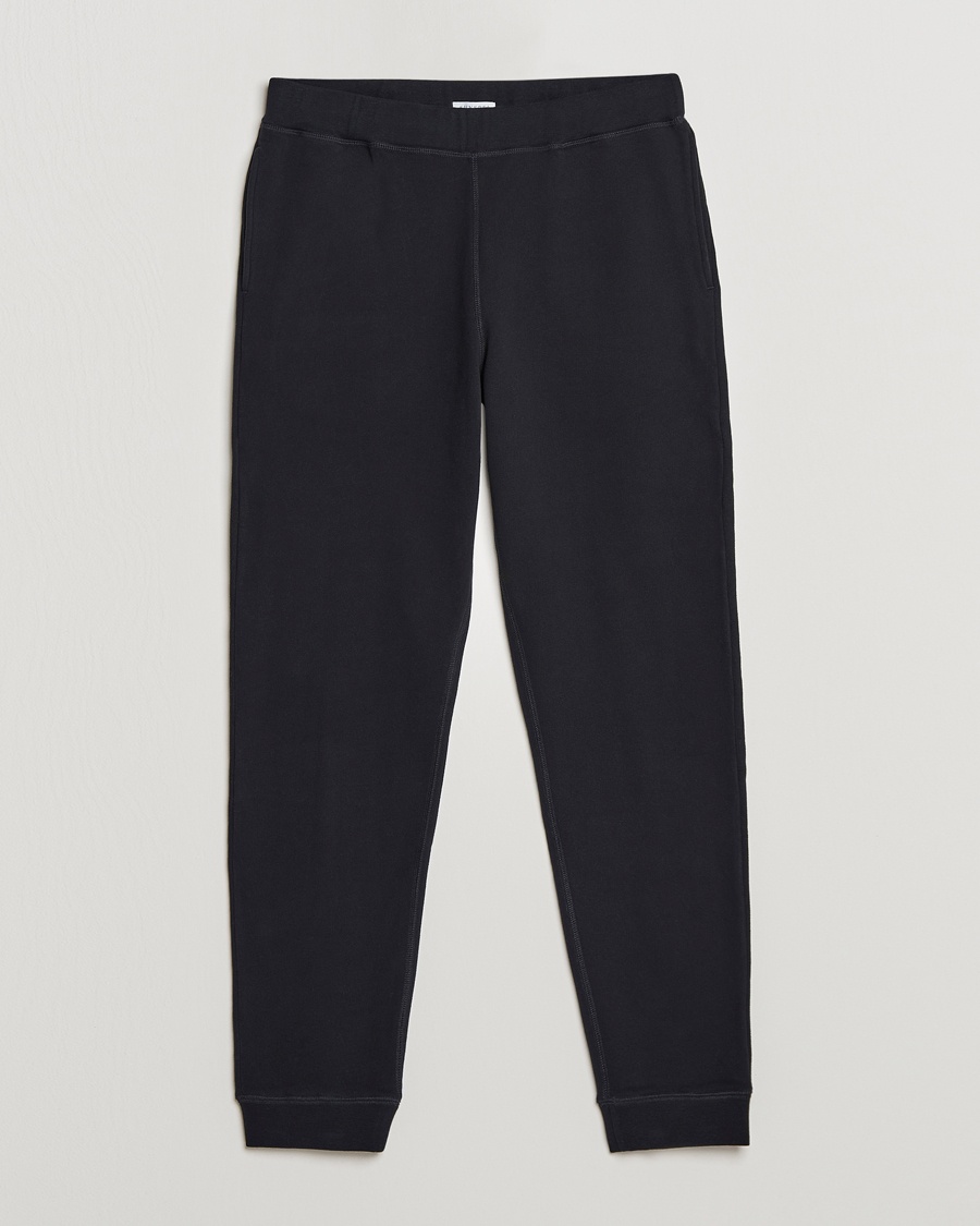 Sunspel Cotton Loopback Track Pants Black – Svart