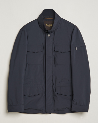 Herr | Field jackets | MooRER | Waterproof Nylon Field Jacket Blue