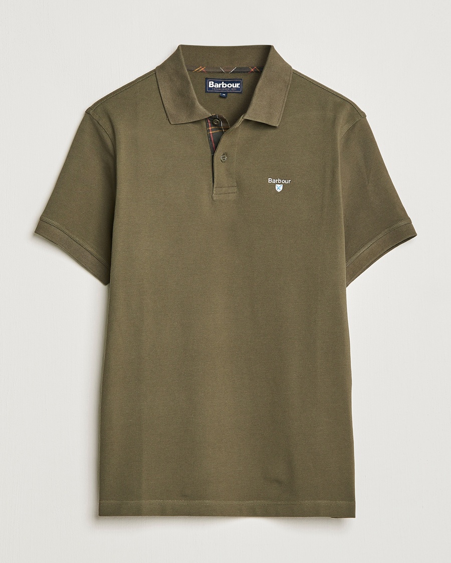 Barbour Lifestyle Tartan Pique Polo Olive – Grön