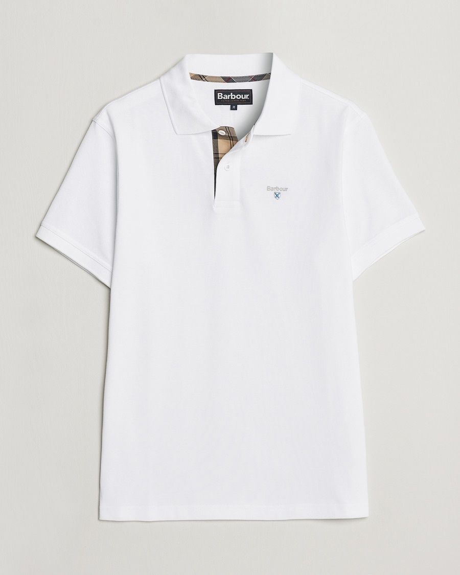Barbour Lifestyle Tartan Pique Polo White – Vit