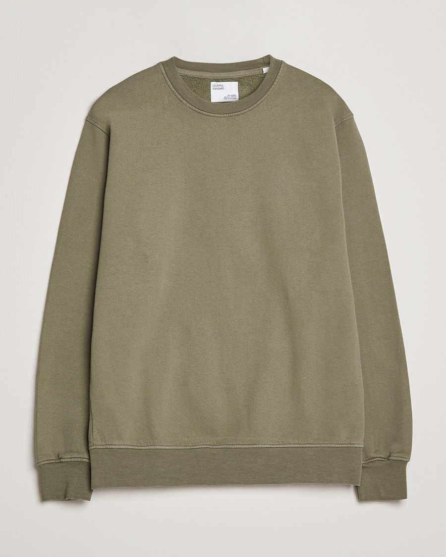 Colorful Standard Classic Organic Crew Neck Sweat Dusty Olive – Grön
