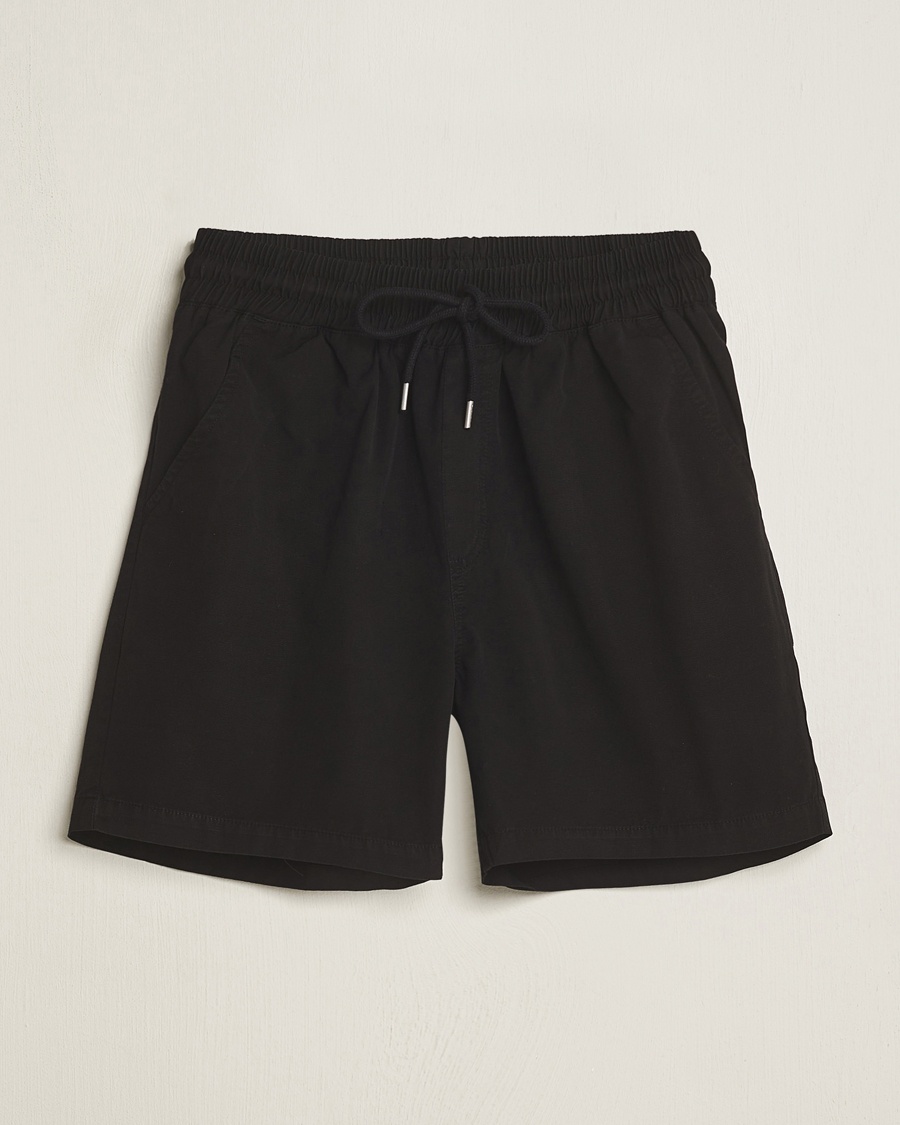 Colorful Standard Classic Organic Twill Drawstring Shorts Deep Black – Svart