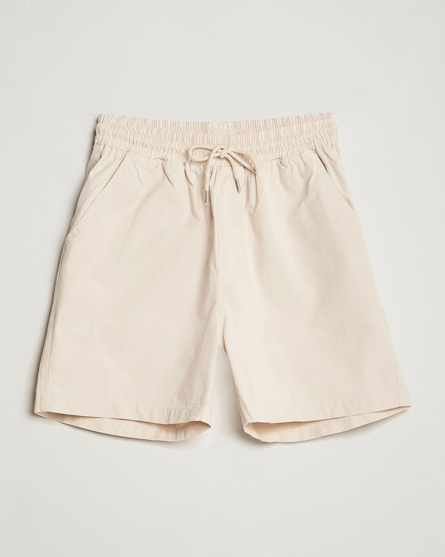  Classic Organic Twill Drawstring Shorts Ivory White