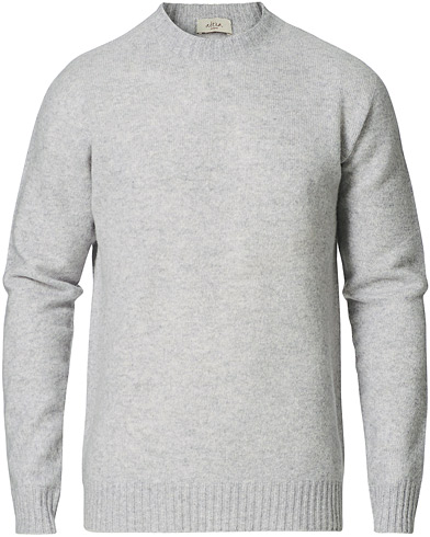 Herr | Tidlösa klassiker | Altea | Wool/Cashmere Crew Neck Sweater Light Grey