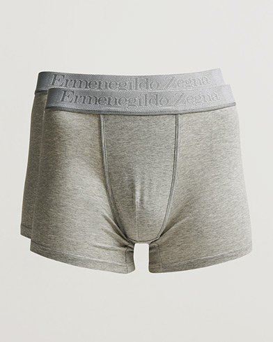 Herr | Underkläder | Zegna | Cotton Stretch Boxer Bi-Pack Grey Heather