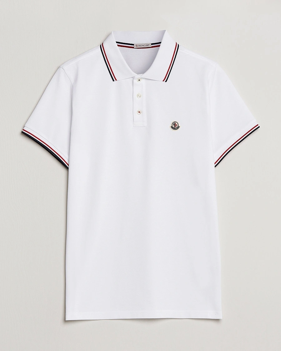 Herr | | Moncler | Contrast Rib Polo White