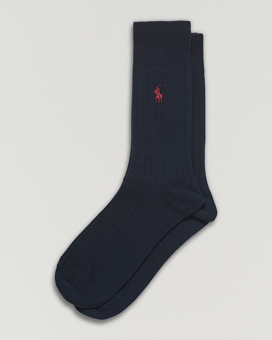 Polo Ralph Lauren 2-Pack Egyptian Cotton Socks Navy – Blå