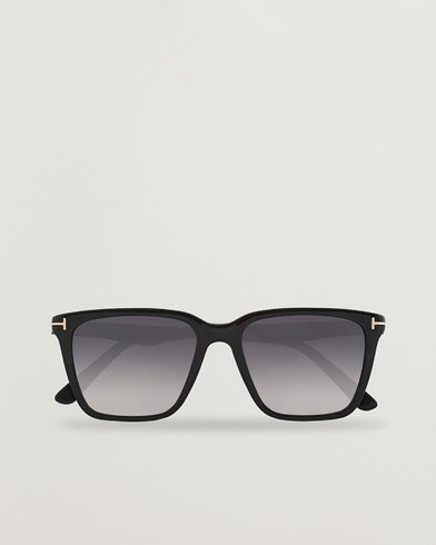 Herr | Fyrkantiga solglasögon | Tom Ford | Garrett Sunglasses Shiny Black/Gradient Smoke