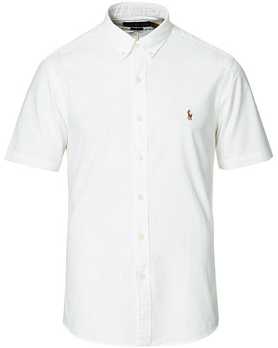 Herr | Kortärmade skjortor | Polo Ralph Lauren | Slim Fit Short Sleeve Button Down Shirt White