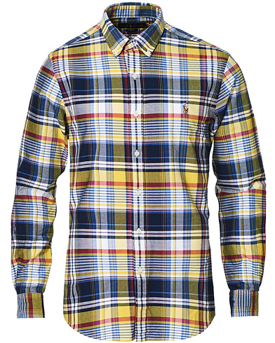 Casualskjortor |  Slim Fit Oxford Check Shirt Yellow/Blue Multi