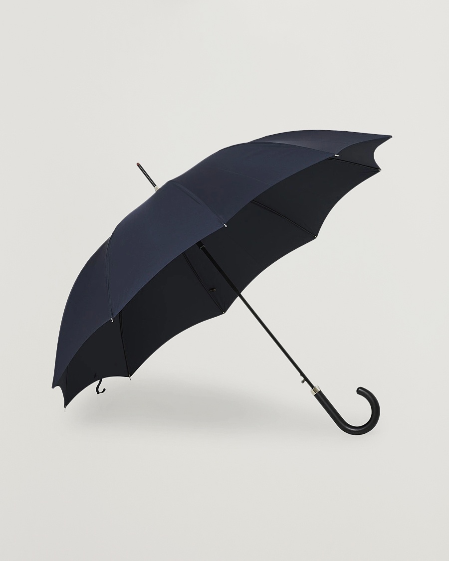 Fox Umbrellas Hardwood Automatic Umbrella Navy – Blå