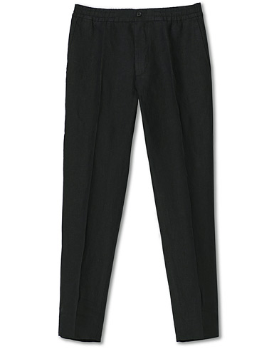 Linnebyxor |  Sasha Linen Drawstring Trousers Black