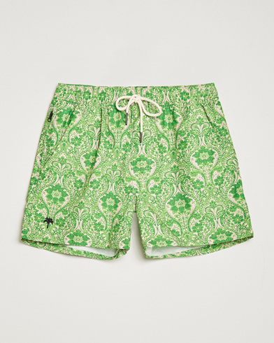 Herr | Badbyxor | OAS | Printed Swim Shorts Greenie