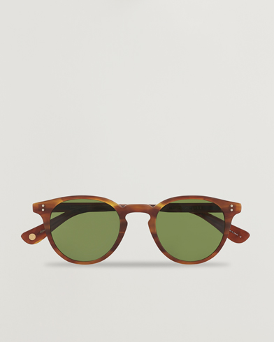 Herr | Runda solglasögon | Garrett Leight | Clement Sunglasses Matte Honey/Pure Green