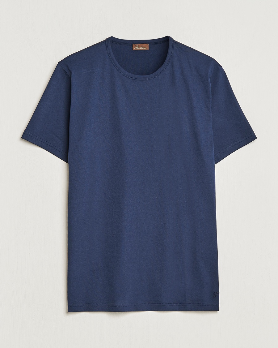 Herr | Kortärmade t-shirts | Stenströms | Solid Cotton T-Shirt Navy