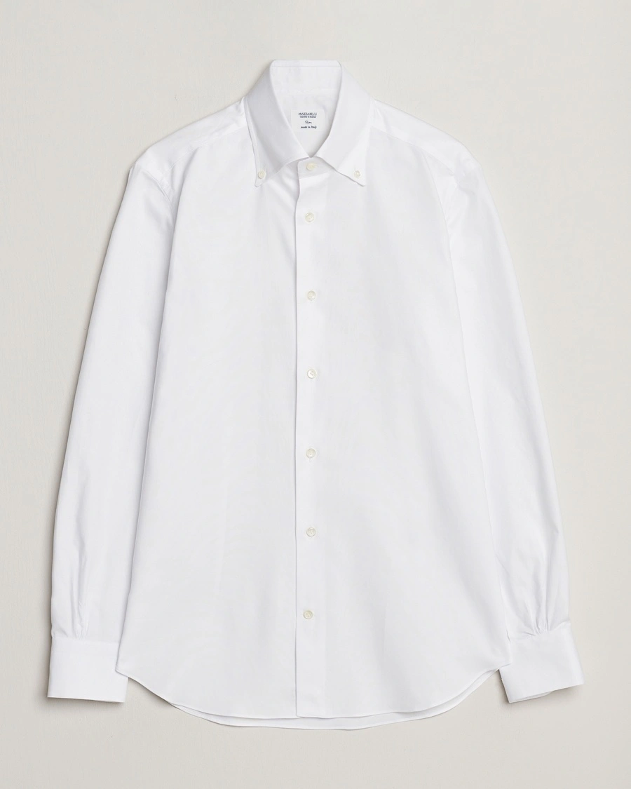 Herr | Oxfordskjortor | Mazzarelli | Soft Oxford Button Down Shirt White