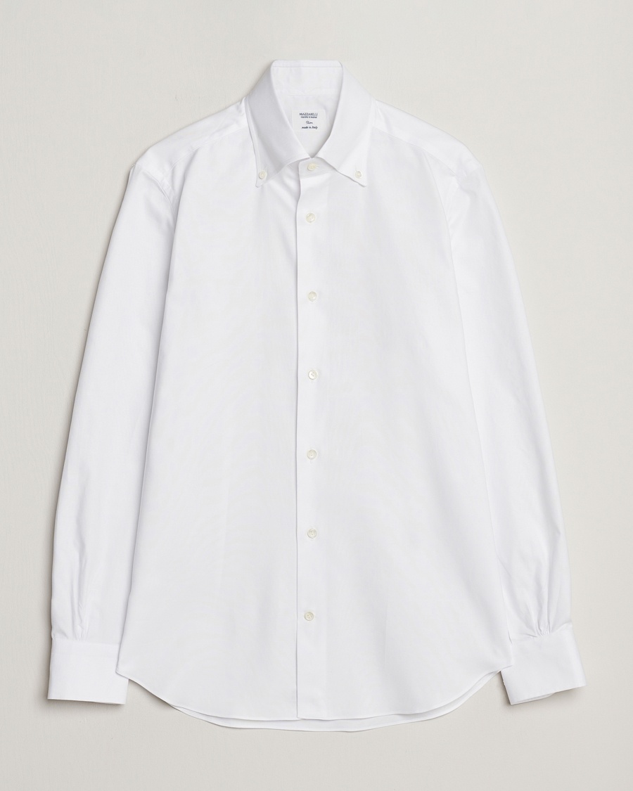 Mazzarelli Soft Oxford Button Down Shirt White – Vit