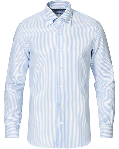  Soft Button Down Stripe Oxford Shirt Light Blue