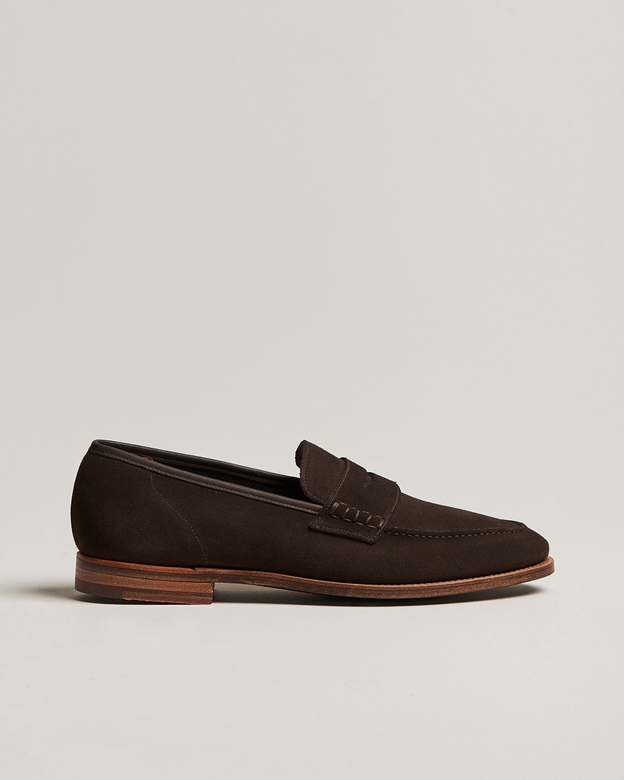  Seaton Unlined Penny Loafer Dark Oak Suede