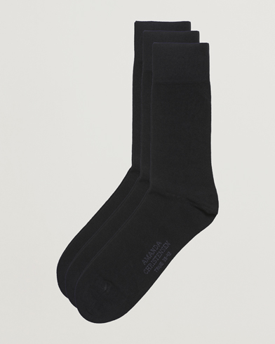 Herr | Strumpor | Amanda Christensen | 3-Pack True Cotton Socks Black