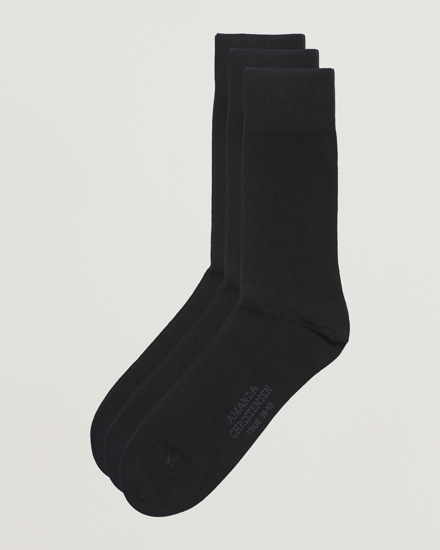 Herr | Kläder | Amanda Christensen | 3-Pack True Cotton Socks Black
