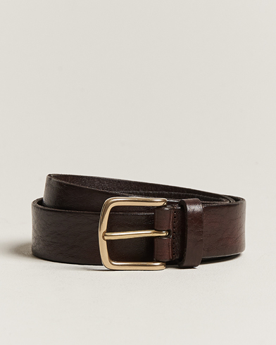 Herr | Mörk kostym | Anderson's | Leather Belt 3 cm Dark Brown